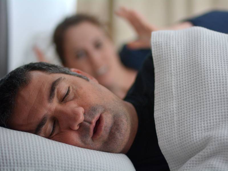 Man snoring