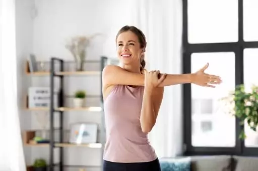 Woman stretching